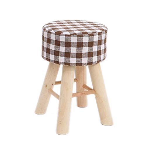 Tabourets à la Maison en Bois Massif et Repose-Pieds Rond - 2