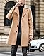 Springrain Herren Wollmischung Erbsenmantel gekerbter Kragen Einreiher Mantel Warm Winter Trenchcoat, Khaki, M