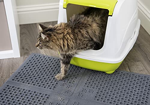 Petlinks Purr-Fect Paws Multipurpose Cat Litter Mat - Gray, Large #TOP4