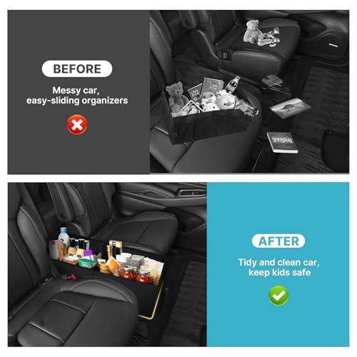 Image of Mixsuper Liner Car Seat Organizer for Subaru Ascent 2019-2026, Console Organizer Backseat Box for Subaru Ascent, Dog Toy Foldable Storage Bin Collapsible Box Kids Toys Baby Supplies Travel Accessories