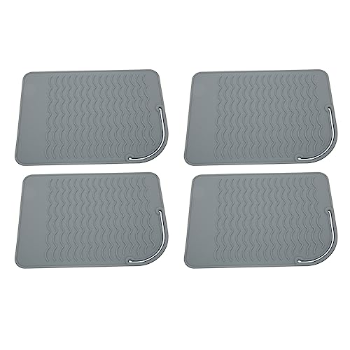 4Pcs Heat Resistant Straightener Pad, Silicone Heat Resistant Mat Heat Mat for Curling Iron Straightener Flat Iron miniatura 6
