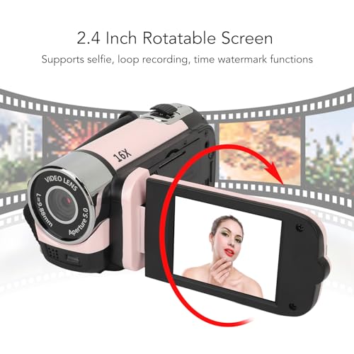 Dpofirs 1080P HD Digital Camera, 16X Zoom Vlogging Video Camera Camcorder with 2.4 Inch Rotatable Screen for Photography, Portable 16MP Selfie Camera with Fill Light for Travel Recording - Image 5
