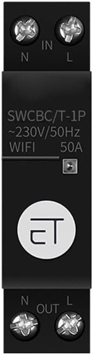 Circuit Breaker,Tuya Wifi Intelligent Timing Circuit Breaker DIN Rail Installation Smartphone APP Control Compatible with Amazon Alexa and Google Assistant Tmall Genie Voice Control