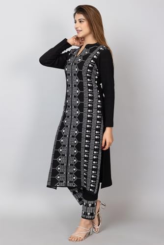 Image of ColorChakra Woolen Kurta Palazzo Set for Womens Winter wear Wool Kurti Sizes M to 4XL