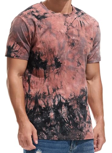 RONOMO Mens Round Neck Short Sleeved T-Shirt ZR Brown M
