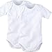 Produktbild WELLYOU, 2er Set Kinder Baby-Body Kurzarm-Body, klassisch weiß, für Jungen und Mädchen, Feinripp 100% Baumwolle, Größe 116-122
