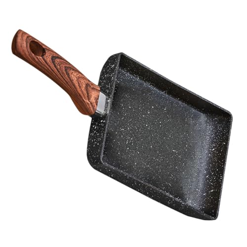 ZUNOXAZ 1 pieza Sartén Cuadrada Antiadherente para Freír para Huevos y Tortillas Mango Alargado para Cocina y Camping
