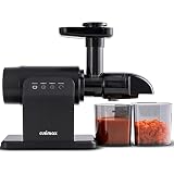 CUSIMAX Juicer Machines, Slow Masticating Juicer Extractor Easy to Clean, Cold Press Juicer with Two