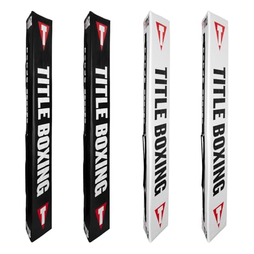 Title Boxing Pro Corner Cushions V3P – Set of 4 - Boxing Ring, Boxing Ring Accessories, Boxing Corner Cushions, Boxing Corner Pad, Boxing Ring Corner Cushion (Black/White)