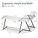 Extra Large L Shaped Desk L Desk Gaming Computer Corner Desk with Round Corner with Monitor Stand for Gaming Desk Home Office Writing Workstation, White