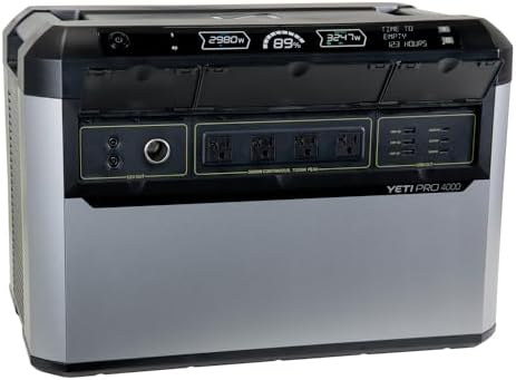 Goal Zero Yeti PRO 4000 Portable Power Station, 4000 Watt Hour Li...