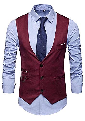 Men's Poly Cotton Slim Fit Waistcoat Without Collar-image-45