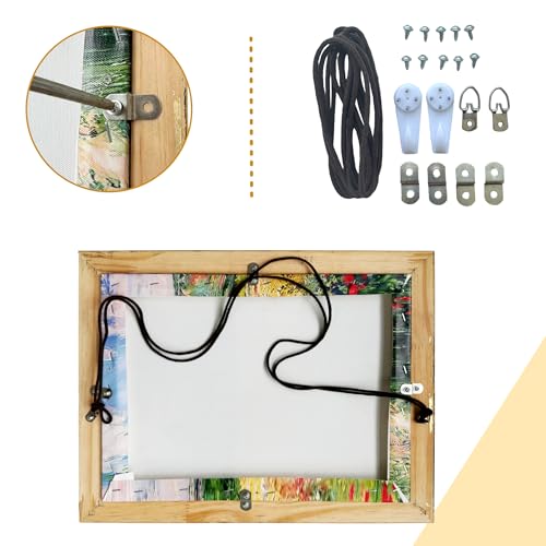 Image of Canvas Floater Frames for Canvas Art 0.8inch Depth Frames for Canvas Painting Floating Frame Plastic Floater Frame for Canvas Prints (rustic, 11X14)
