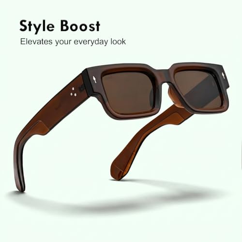 Image of Stood Bold Sunglasses |Chunky Square | Full Rim | UV Protected | Shiny | Medium | Men & Women | SG-STD0014