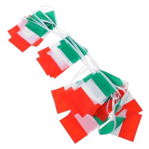 HOMSFOU Guirlande Italienne 30 Pièces 14x21 Cm, Petits Drapeaux Miniatures en Polyester Résistant aux UV pour Décorations Football, Festivals et Événements...