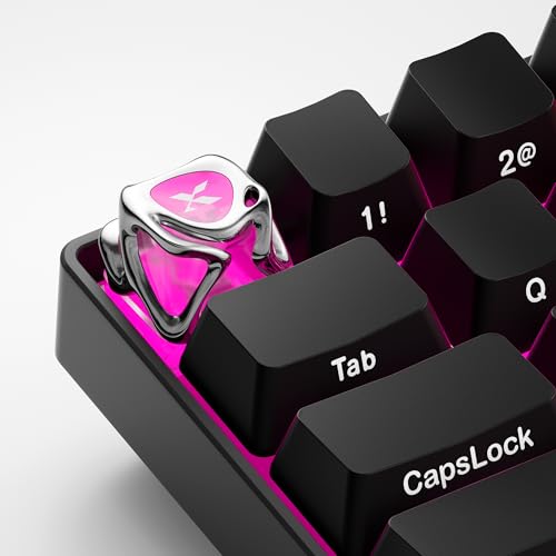 Image of XVX Custom Keycaps, Metal Liquid Transparent Key caps, 1U Keyboard Keycaps Replacement for Mechanical Keyboard
