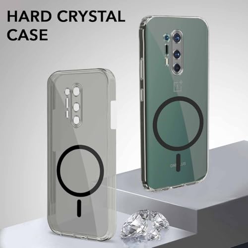 Image of Jkobi Lifetime Anti-Yellow MagSafe Compatible Clear Back Cover Case for OnePlus 8 Pro (Sleek Hard Crystal | Shockproof and Camera Protection)