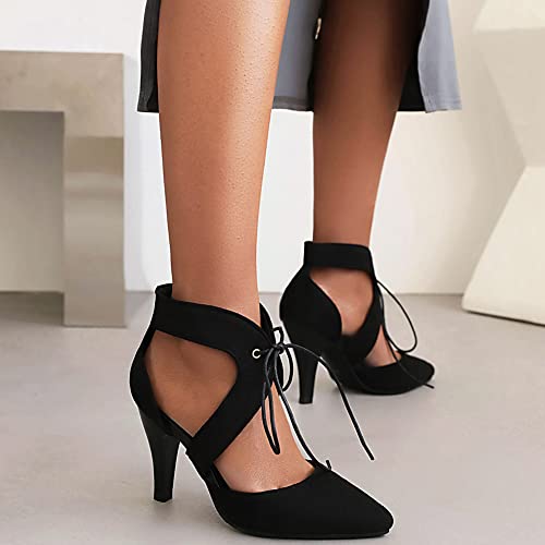 Womens Pointed Toe Stiletto Pumps Ankle Strap High Heels4