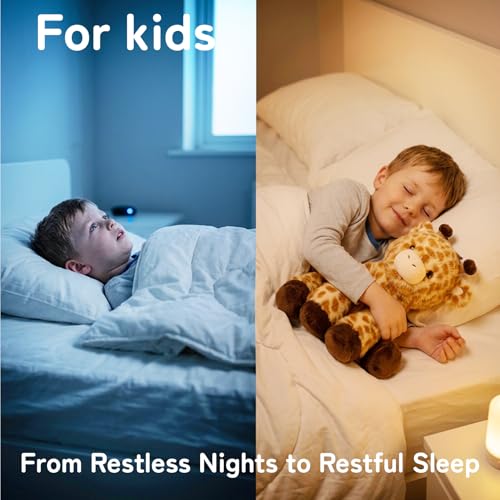 Image of Niuniu Daddy Weighted Stuffed Animals, 14 in 3.5 lbs, Giraffe Calming Plush | Heavy sensory lap pad, lying body pillow for sleeping, machine wash, huggable gift for kids and adults