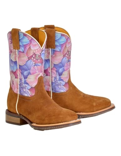 Tin Haul Girls' Little Flowerlicious Western Boot Broad Square Toe - 14-018-0077-0908 MU 1 D Multi2