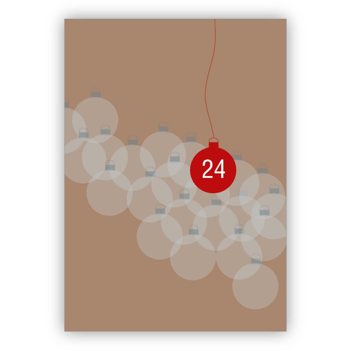 Kartenkaufrausch 16 Stück: Moderne Designer Weihnachtskugel Weihnachtskarte in edlem braun: 24 -auch schön als private Weihnachtspost • als schöner Weihnachtsgruß mit Umschlag zu Neujahr, Silvester