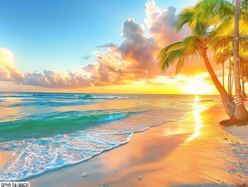 Diamond Painting Adulte haut de gamme - Toile 60x80 cm paysage de plage C-79