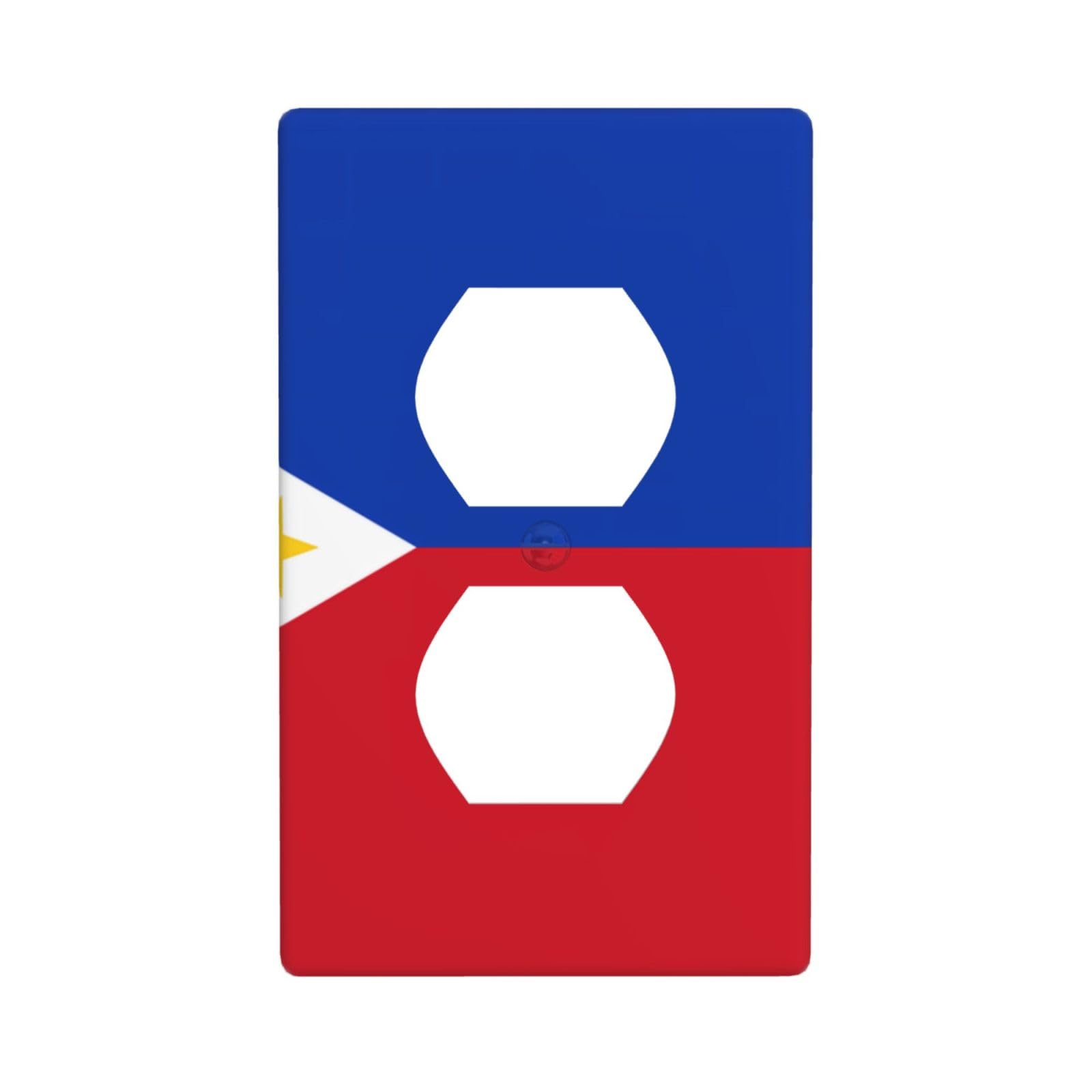 Philippine Flag Decorative Switch Plate Cover-Unbreakable Polycarbonate Wall Plate for Home Office, 1 Gang with Screws