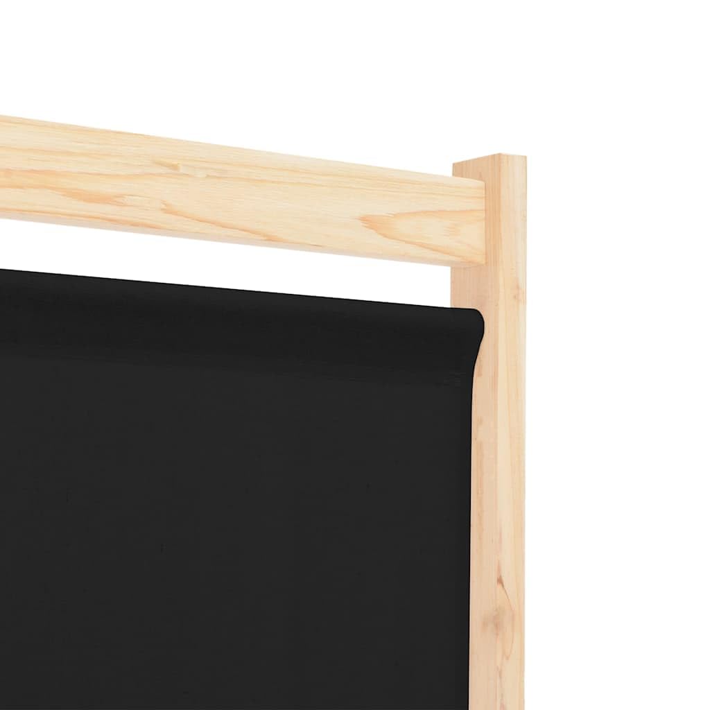 6-panelowy parawan 240x170x4 cm materiał czarny