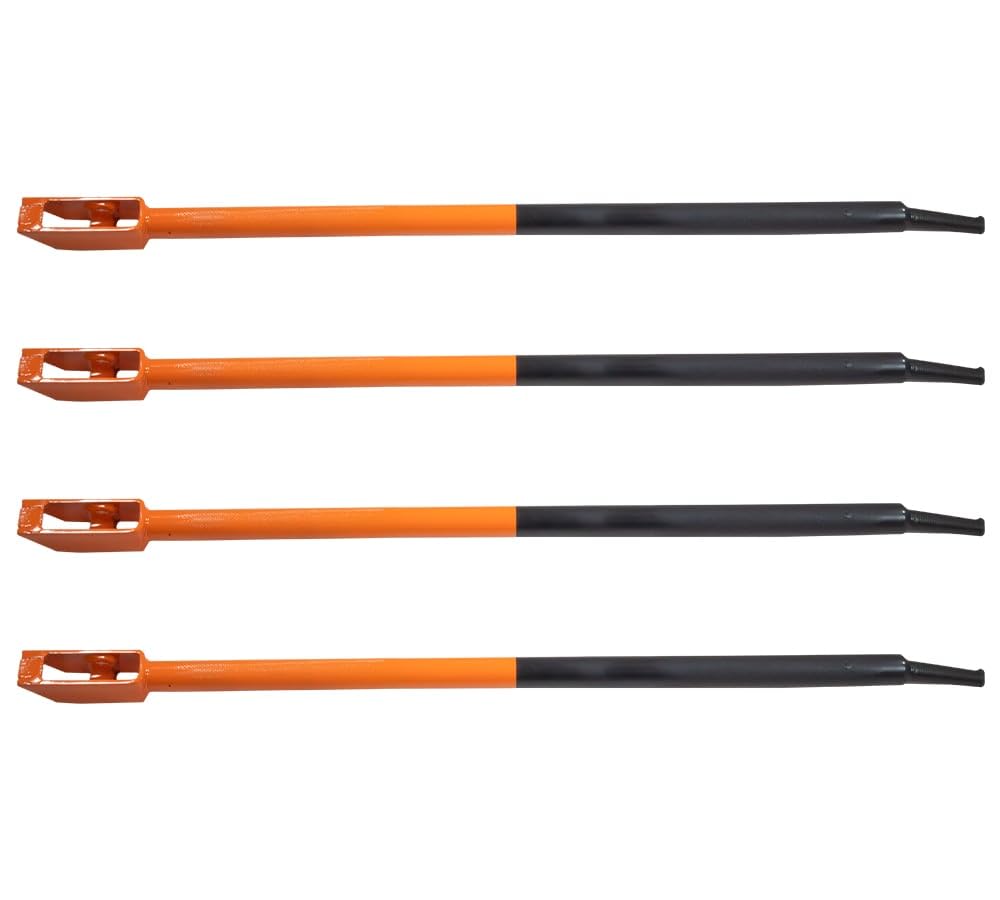 4 Pack 40" Combination Winch Bar for Flatbed Trailer - Black &amp; Orange Powder Coated Carbon-Steel Combo Winch Bar with Non-Slip Handle &amp; Square Head for Chain Lever Binders