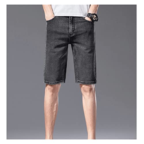Short en jean stretch homme coupe slim gris bermuda ete CLSDRZC
