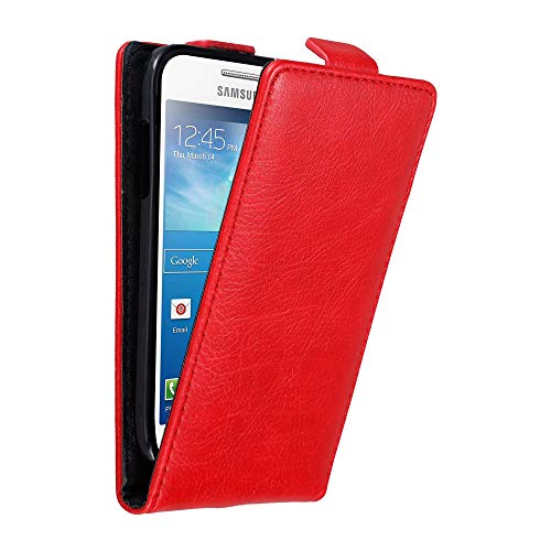 Cadorabo Funda para Samsung Galaxy S4 Mini in Rojo Manzana   Cubierta Proteccíon Estilo Flip con Cierre Magnético   Etui Case Cover Carcasa