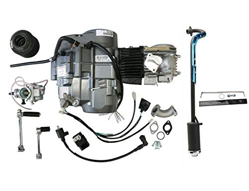 Lifan Motor 140cc Engine Kits Manual Clutch Oil Cooled 28mm Exhaust Pipe Muffler for for XR50 CRF50 for Motorbike (Engine and Muffler)