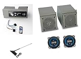 KIT AUDIO AUTORADIO STEREO SUONO ALTOPARLANTI CASSE PER PANDA 141 dal 1986 al 2003 PORTA CASSE ANTENNA