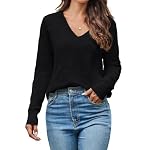 Pullover Damen Langarm V Ausschnitt Strickpullover Winter Casual Elegant Pulli Warm Oberteile