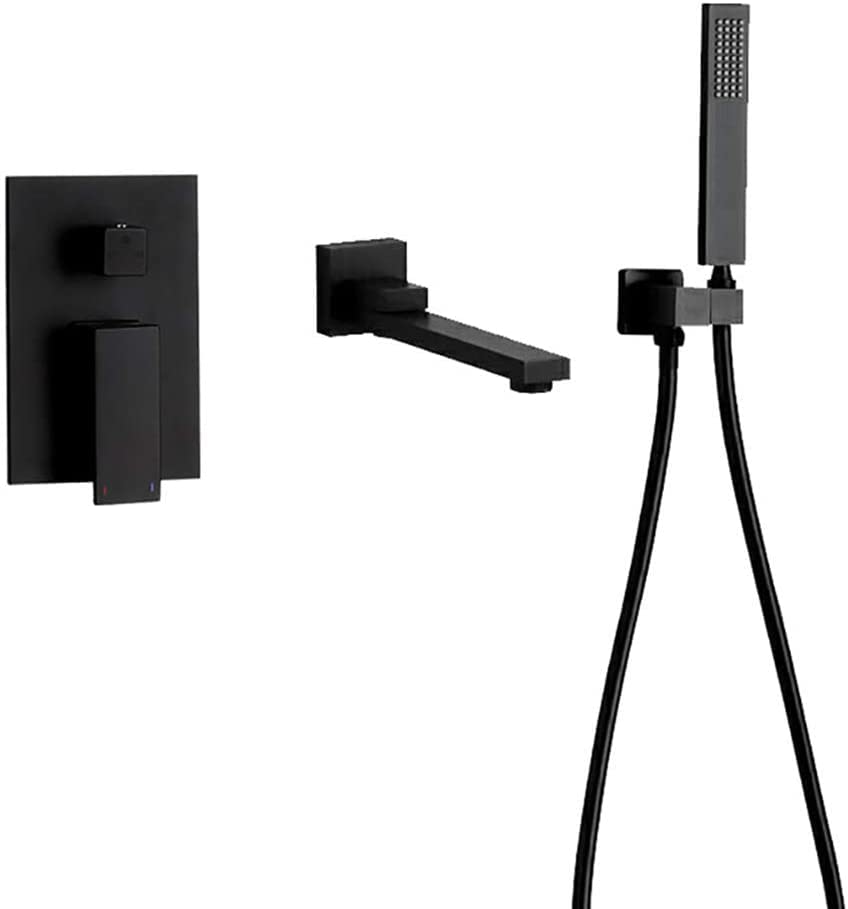 Chauffes de baignoire et douche murale pour réguler facilement l'eau chaude et froide en noir mat