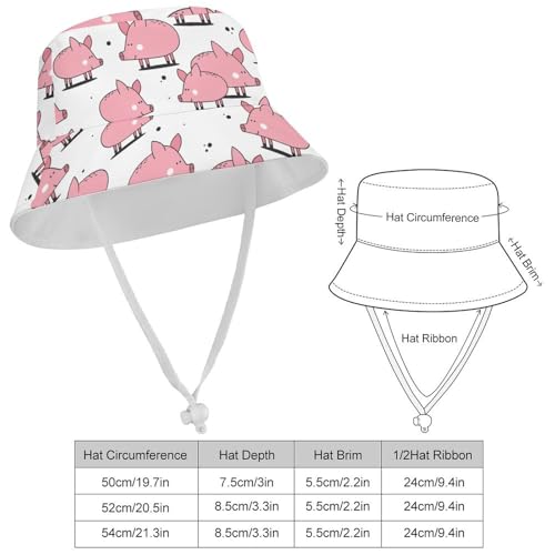 Happy PigsChildren's Bucket Hat for Boys and Girls, Breathable Summer Beach Hat54cm2