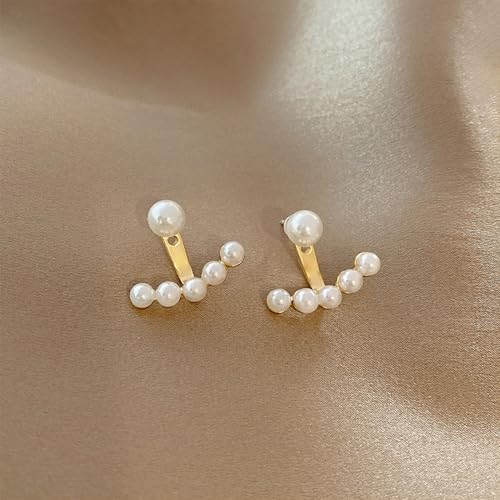 Fanquility Pearl Jacket Earrings 925 Sterling Silver Ball Ear Earrings Jacket For Women Trendy Front Back Earrings Dainty Earring Jackets For Women thumb #5