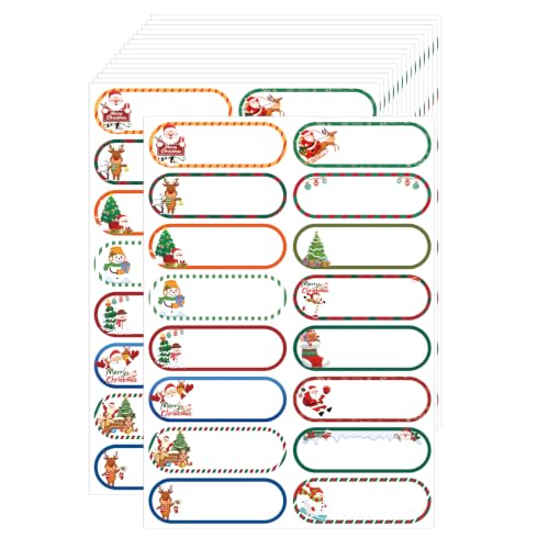 Christmas Removable Labels, 1x3 Removable Colored Labels Stickers, Writable Stickers for Home & Office, Smudge-Proof Finish, Residue-Free Removal, for Food Containers, Gift Box, Storage- 240PCS