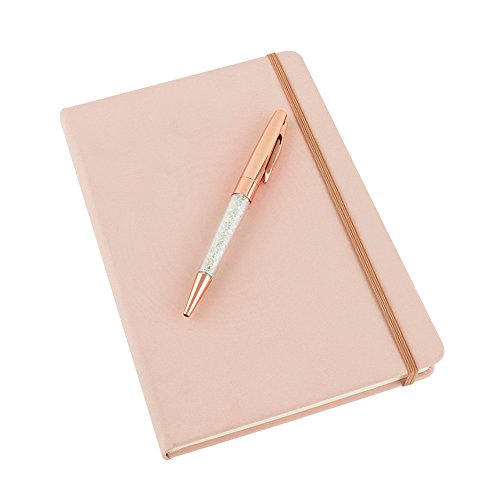 barbacado cuaderno de notas rosa 96 páginas y bolígrafo pedrería, conjunto escritura cuaderno y bolígrafo Rosa Assorti, regalo mujer
