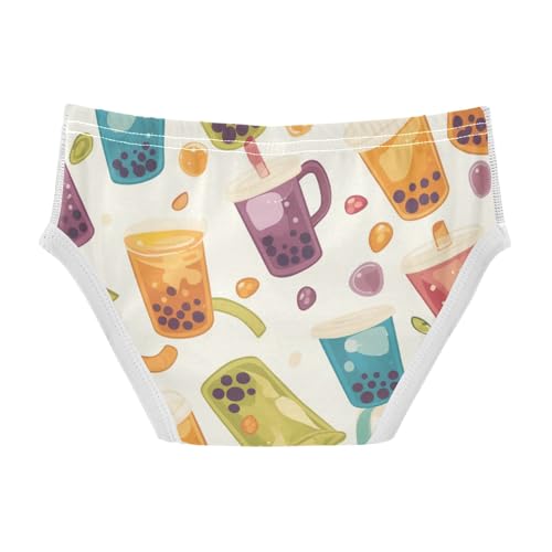 KLL Bubble Tea Pattern Boys Toddler Cotton Underwear Briefs Breathable Children Panties2