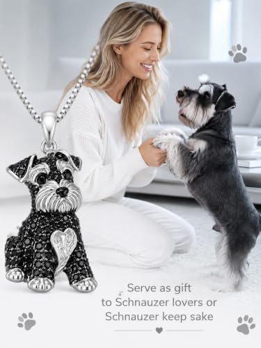 14K Gold Dog Breed Necklace For Women, Simulated Diamond Puppy Pendant Necklace, Memorial Jewelry Gift For Dog Mom Lovers Birthday Valentine's Mother's Day Christmas - Image 4