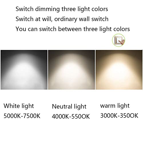 Plafonnier LED rond encastré et moderne avec intensité variable à 3 couleurs - 7