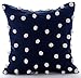Ciemnoniebieski 30 x 30 cm Rzuć poduszki na kanapę, Pościel bawełniana Poszewka na poduszkę, Kręgi i kropki Współczesny - I Love Pom Poms