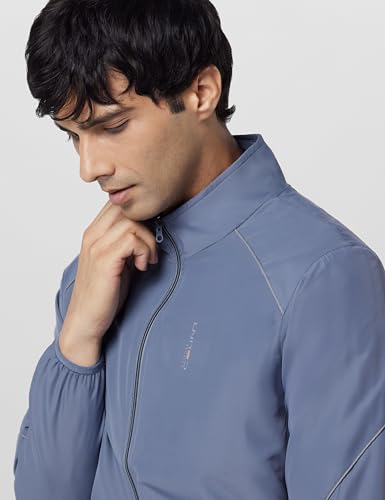 Image of Qube By Fort Collins Men's Polyester Standard Length Regular Fit Windbreaker Jacket - All-Weather & Winter Protection, Lightweight & Windproof
