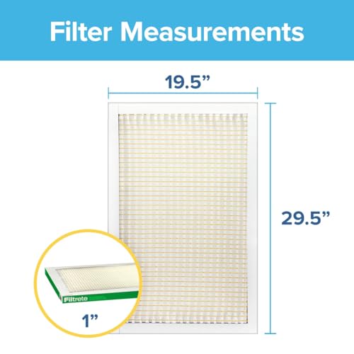 Image of Filtrete 19.5x29.5x1 AC Furnace Air Filter, MERV 8, MPR 700, Tough on Pollen, Easy on Airflow, 3-Month Pleated 1-Inch Electrostatic Air Cleaning Filter, 4-Pack