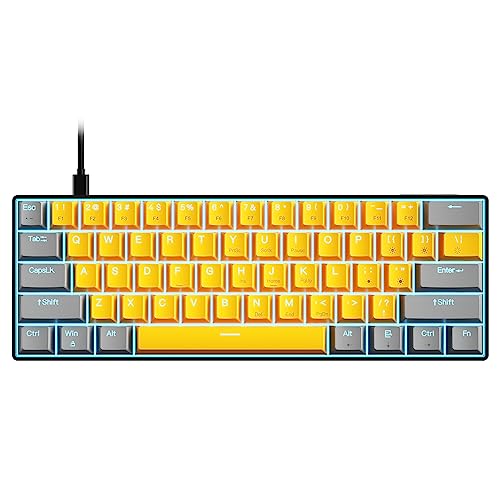 Clavier mécanique filaire USB hotswap 61 touches LED switch bleu rouge HUIOP