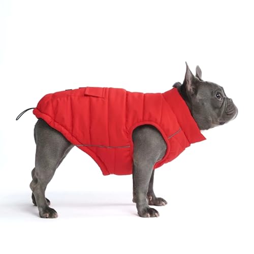 Image of Spark Paws Dog Winter Jacket, Water-Resistant Coat, Warm Reflective Windproof Fleece-Interior, for Medium and Large Dogs - Red - XL