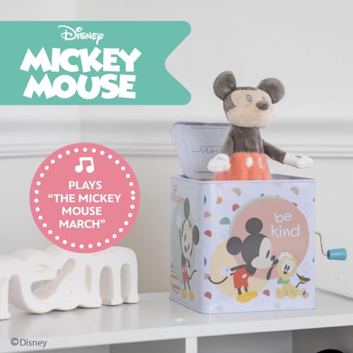 Image of Kids Preferred Disney Baby Mickey Mouse Jack in The Box Musical Toys for Babies and Toddlers, Plays inchThe Mickey Mouse March inch Mickey Springs Out from A Colorful Box