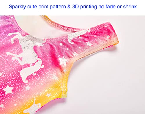 Rainbowsnow Leotards For Girls Gymnastics Size 3T 4T Sparkly Unicorn Multicolor One Piece Biketard #TOP3