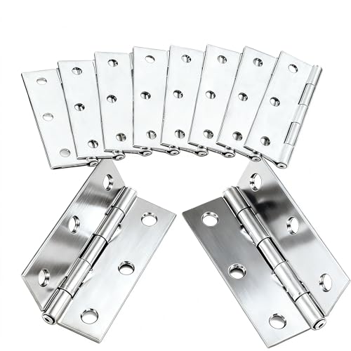10 pcs en acier inoxydable meubles de maison matériel Charnière de porte Long 75 mm x 50 mm